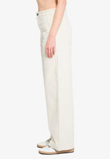 Stitched Straight-Leg Pants