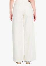 Stitched Straight-Leg Pants