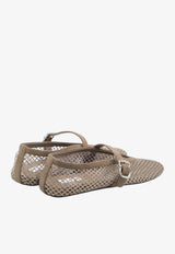 Alaïa Crystal Mesh Fishnet Ballet Flats Silver AA3A029A023--210