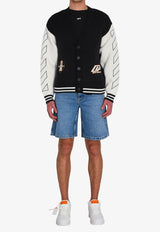 Off-White Knitted Varsity Cardigan  Black OMHB019S26-KNI002-0001