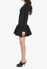 Alaïa Wool Crinoline Mini Dress Black AA9R2867K164C--995