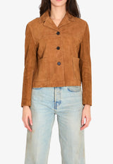 Arma Lotus Suede Leather Jacket Brown 006L26108902--WHISKEY