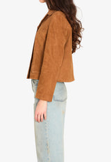 Arma Lotus Suede Leather Jacket Brown 006L26108902--WHISKEY