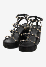 Valentino Rockstud 95 Platform Wedge Sandals Black 8W2S0F95-BAE-0NO