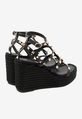 Valentino Rockstud 95 Platform Wedge Sandals Black 8W2S0F95-BAE-0NO