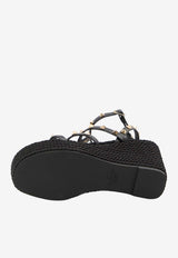 Valentino Rockstud 95 Platform Wedge Sandals Black 8W2S0F95-BAE-0NO