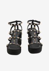 Valentino Rockstud 95 Platform Wedge Sandals Black 8W2S0F95-BAE-0NO