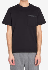 Moncler Leather-Trimmed T-shirt Black L10918C00050-89BD5-999
