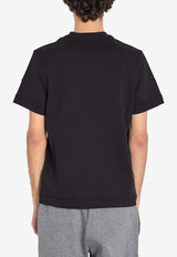 Moncler Leather-Trimmed T-shirt Black L10918C00050-89BD5-999
