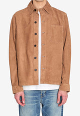 Arma Suede Leather Overshirt Brown 001G261003--MOCHA