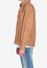 Arma Suede Leather Overshirt Brown 001G261003--MOCHA