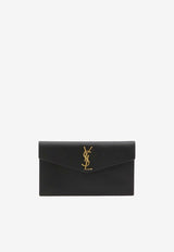 Saint Laurent Medium Uptown Clutch in Grained Leather Black 565739-1GF0J-1000