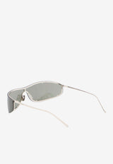 Saint Laurent Rimless Shield Sunglasses Gray 862815-Y9969-8100
