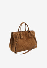 Saint Laurent Large Sac De Jour Suede Top Handle Bag Brown 861230-1U80W-2916