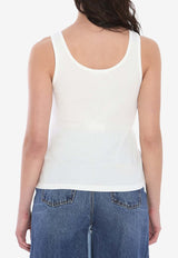 Chloé Logo Embroidered Tank Top White CH25SJH12180--101