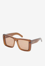 Saint Laurent Howl Square Sunglasses Brown 862884-Y9958-2506