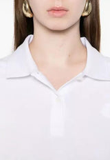 Moncler Logo Patch Cropped Polo T-shirt White L10938A00005-89A16-00A