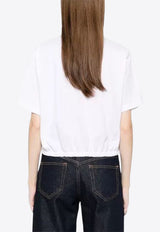 Moncler Logo Patch Cropped Polo T-shirt White L10938A00005-89A16-00A