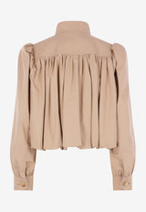 Chloé Gathered Boule Cropped Jacket Beige CH26SVE20140--26A