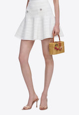 Self-Portrait Pointelle Knit Mini Skirt White SS26063SKW--WHITE