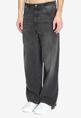 Straight-Leg Washed Jeans