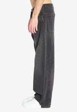 Straight-Leg Washed Jeans