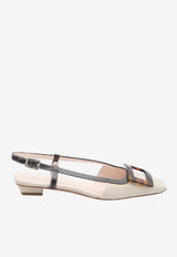 Slingback Pointed-Toe Flats with Buckle