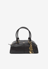 Leather Bowling Top Handle Bag