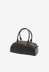 Leather Bowling Top Handle Bag