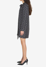 Printed Silk Twill Mini Dress