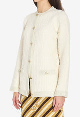 Bouclé Lamé Wool Cardigan