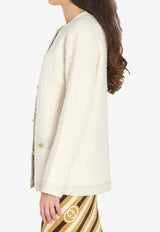 Bouclé Lamé Wool Cardigan