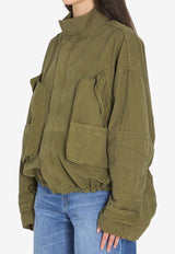 The Attico Military Zip Bomber Jacket 260WCB00103-123OD-081