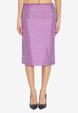 Printed Silk Knee-Length Skirt