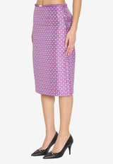 Printed Silk Knee-Length Skirt
