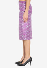 Printed Silk Knee-Length Skirt