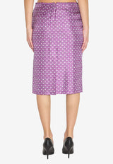 Printed Silk Knee-Length Skirt