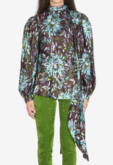 Printed Silk Twill Blouse
