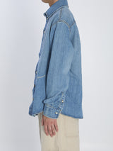 Denim Shirt with Embroidered-Signature