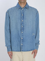 Denim Shirt with Embroidered-Signature