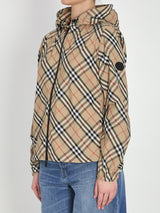 Checked Hooded 1zip-Up Jacket