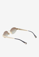 Holly Metal Oval Sunglasses