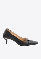 Gucci Vittoria 55 Horsebit Leather Pumps Black 862776-BKO00-1000