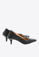 Gucci Vittoria 55 Horsebit Leather Pumps Black 862776-BKO00-1000