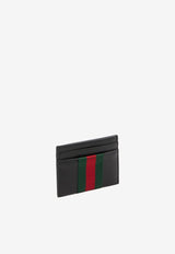 Gucci Web-Stripe Leather Cardholder Black 867277-AAGIT-1053