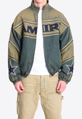 Amiri Paneled Denim Bomber Jacket Blue AMOUJA1039--594