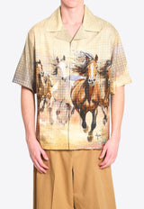 Amiri Horses Print Bowling Shirt Multicolor AMTOSH1038--900