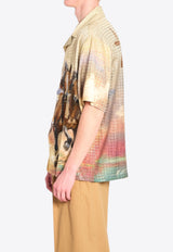 Amiri Horses Print Bowling Shirt Multicolor AMTOSH1038--900