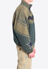 Amiri Paneled Denim Bomber Jacket Blue AMOUJA1039--594