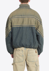 Amiri Paneled Denim Bomber Jacket Blue AMOUJA1039--594